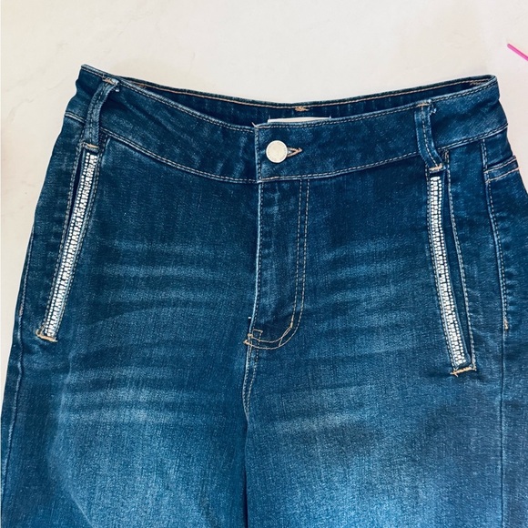 Oat New York High Waisted Denim Blue Jeans Bootcut Flare Wide Leg - Picture 11 of 12